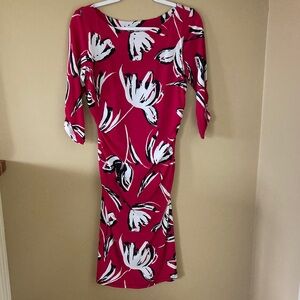 Lily Dress Bright Pink Floral Dress Size M